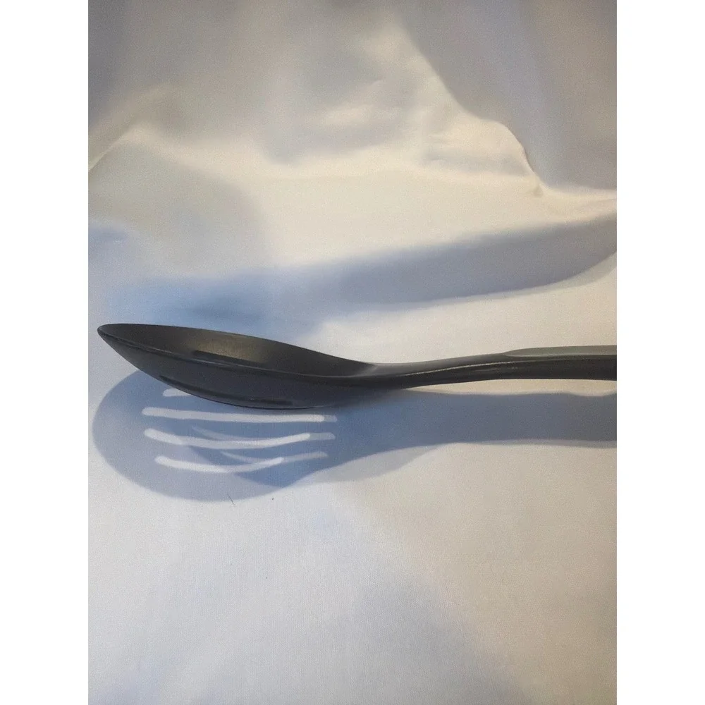 Calphalon Nylon Slotted Spoon Black Grey Nonstick Safe Heat Resistant 12.5 Inch‎